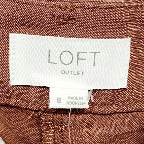 LOFT Outlet Womens Pants Tapered Leg Size 8 Rust Brown - Picture 3 of 10